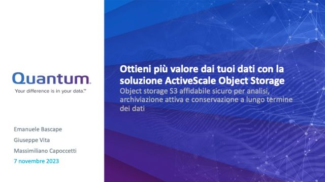 Ottieni più valore dai tuoi dati con la soluzione ActiveScale Object Storage(IT)