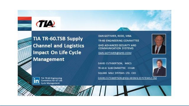 TIA TR-60.TSB Supply Channel and Logistics Impact On Life Cycle Management