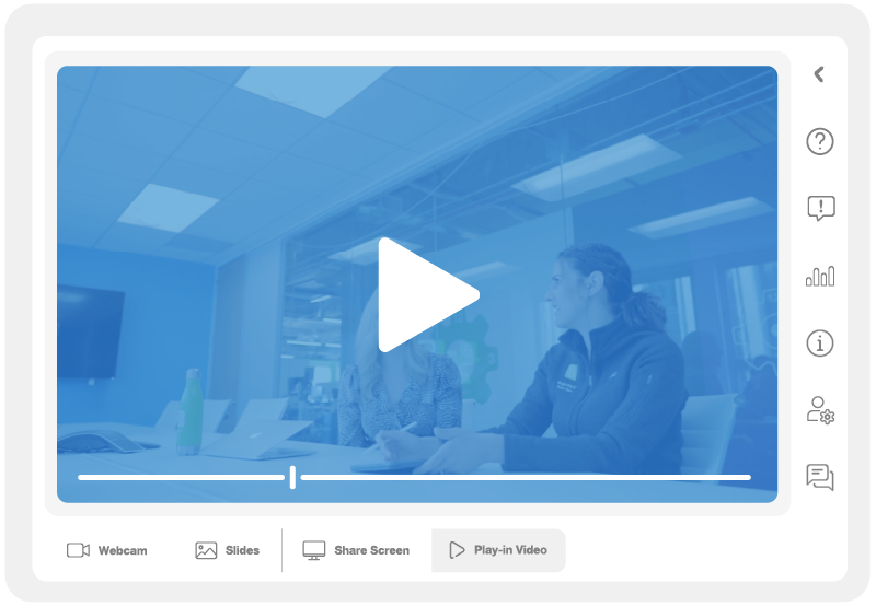 An image that shows the Play-in-Video feature on BrightTALK's webinar platform