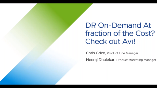 DR On-Demand At fraction of the Cost? Check out Avi!