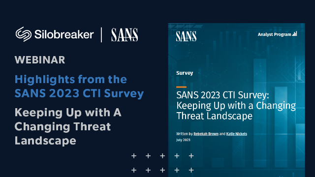 2023 SANS CTI Survey Event | Keeping Up with A Changing Threat Landscape