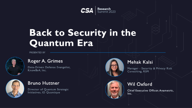 Back to Security in the Quantum Era