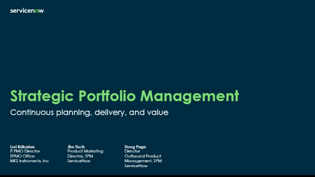 Continuous planning with strategic portfolio management