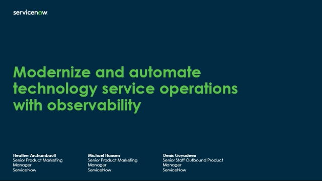 Modernize and Automate Technology Service Ops with Observability