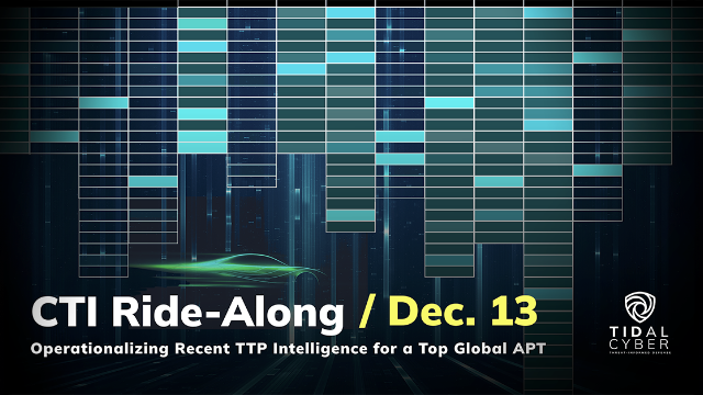 CTI Ride-Along: Operationalizing Recent TTP Intelligence for a Top Global APT